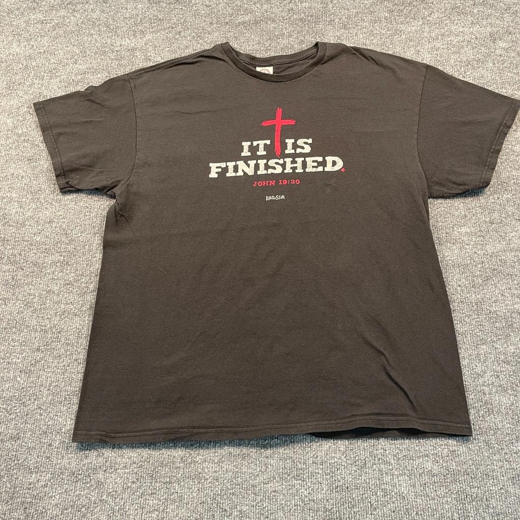 Vintage 90s Kerusso John 19:30 It-Is Finished Christian Shirt L 22x28 Bible