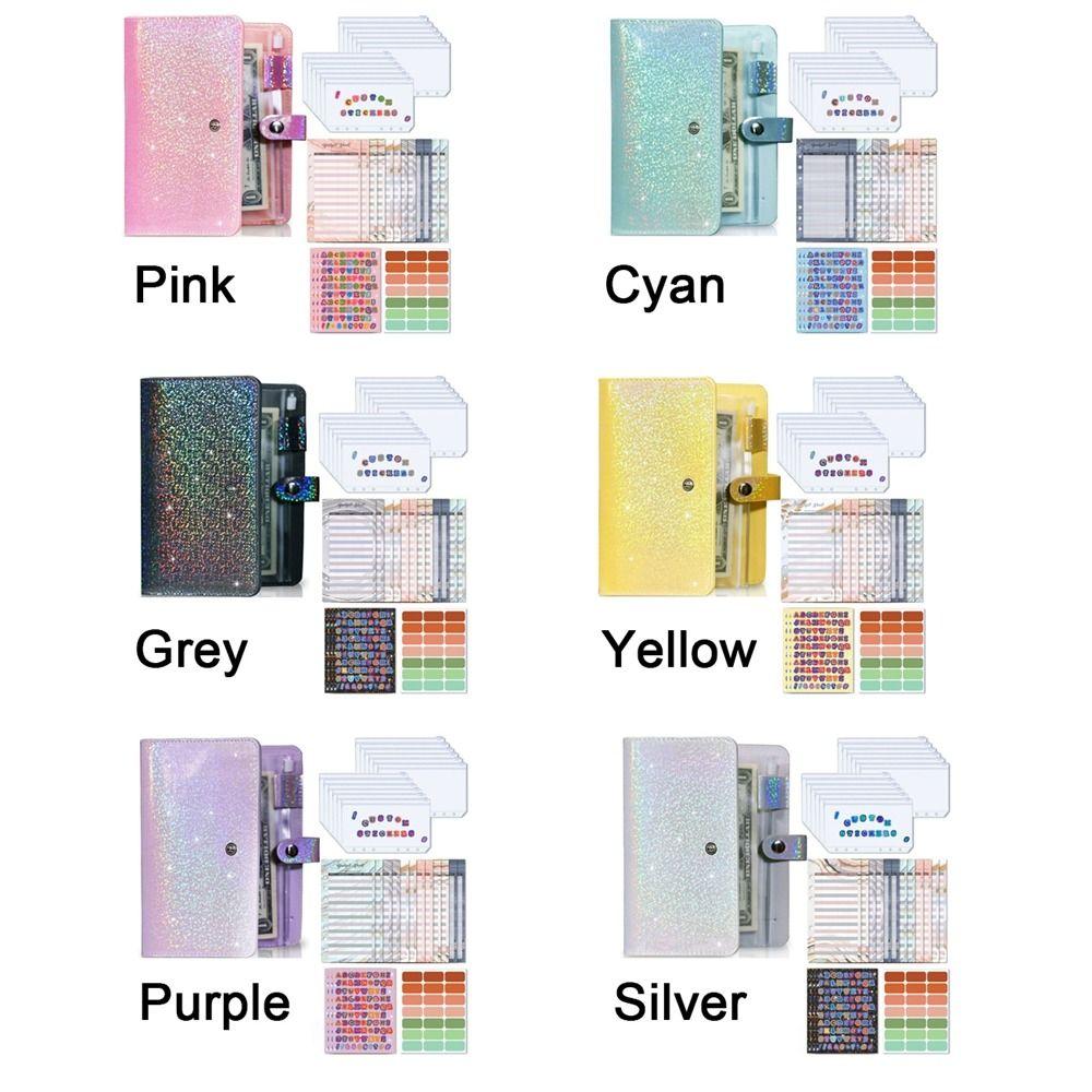 Soft Leather A6 Budget Binder 6 Hole Binder Pockets Cash Envelope Binder Financial Management