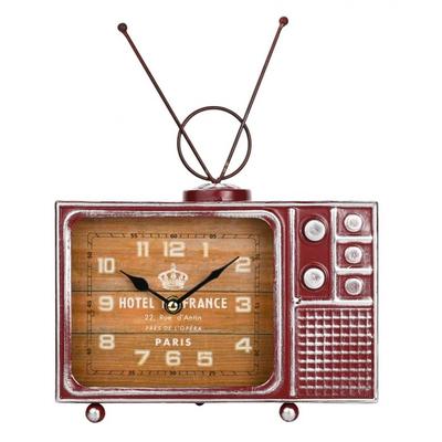 Hometime Metal Şömine Saati - Retro TV