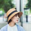 Alice Pork Pie Shaped Actress Hat Straw Hat Pork Pie Straw Hat Wide Brim Women Ladies Casual Made in (Tanaka Hat) 57.5cm (Hat Japan) UK-H068 (Natural)