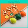 Cute Lemon Fruit Keychain With Metal Electroplating For Ladies Bags And Car Keys