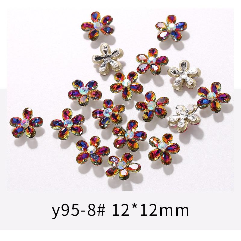

Красочные стразы Цветок Сплав Ювелирные изделия для нейл-арта - Пятилепестковый кристалл Металлическое украшение