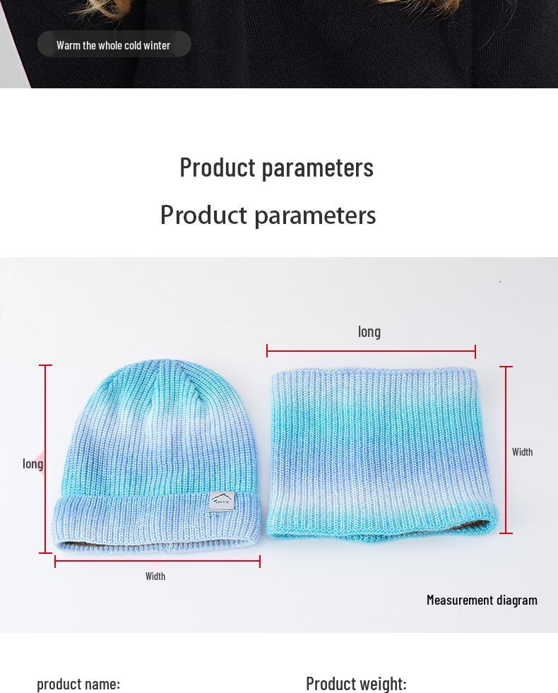 Gradient Korean-Style Knitted Hat Set: Warm, Thick, Cold-Proof with Ear Protection for Autumn & Winter