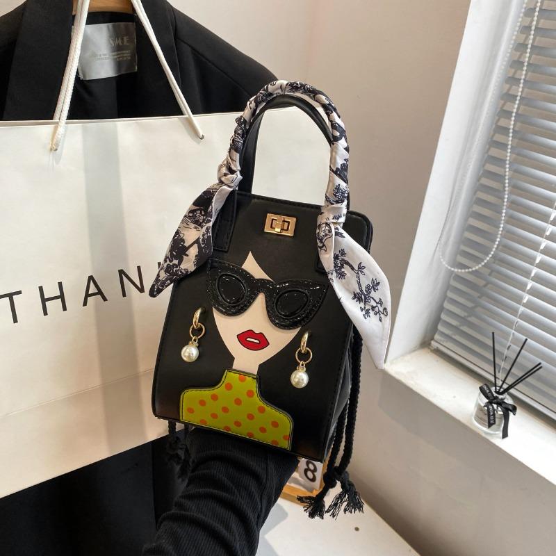 Trendy autumn and winter glasses hand bag retro shoulder crossbody pearl rivet premium texture women's bag