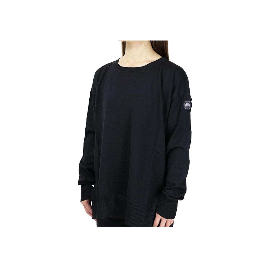 Canada Goose FW21 Micro Logo Round Neck Wool Pullover Sweater Women sweater Black 6902L-61