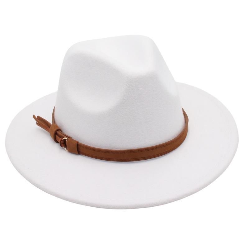 Пряжка для ремня в виде цилиндра Модель Шляпа-федора Мужская и женская Вогнутая фетровая шляпа Шерстяная шляпа Шляпа-федора One size fits all