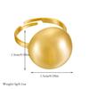 DIEYURO 316L Stainless Steel Golden Round Open Finger Ring For Women Girl Fashion New Jewelry Gift Party Anillos Mujer