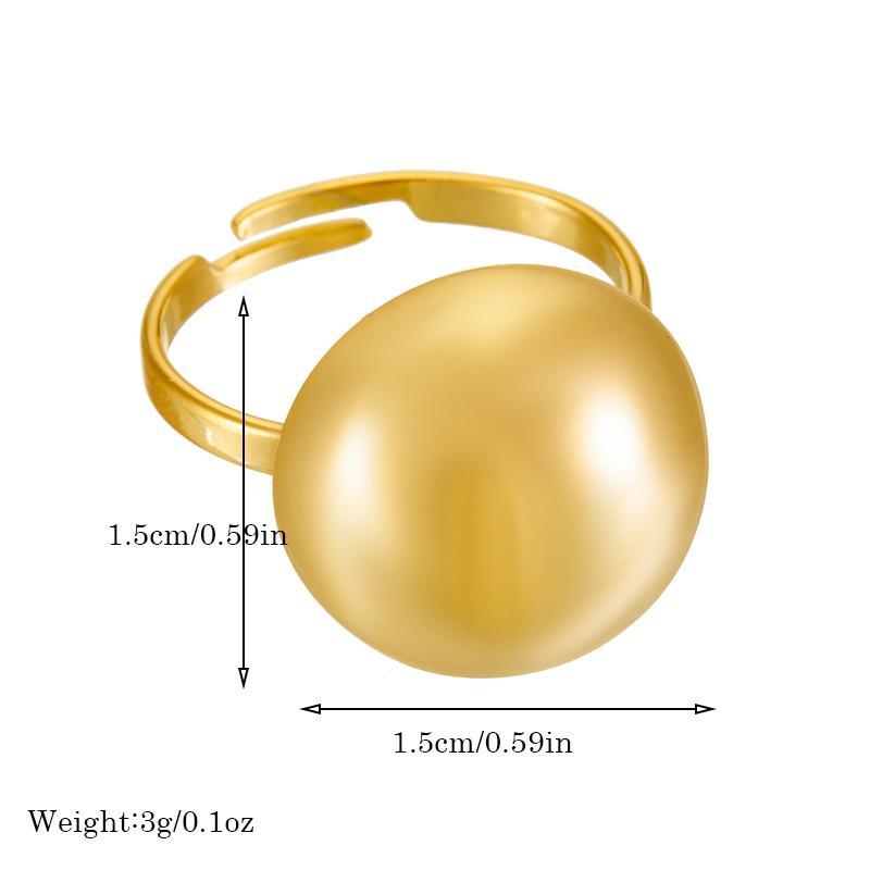 DIEYURO 316L Stainless Steel Golden Round Open Finger Ring For Women Girl Fashion New Jewelry Gift Party Anillos Mujer