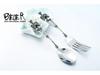 Beier Retro Titanium Steel Skull Tableware Set: Stainless Steel Fork and Spoon
