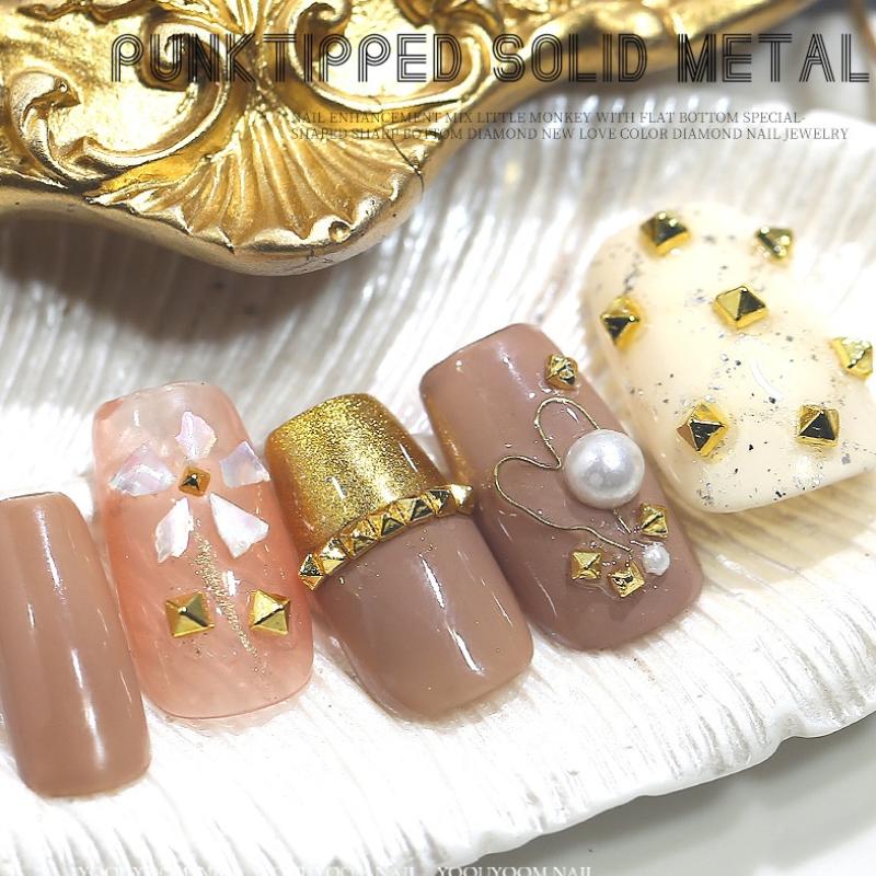 200Pcs Metal Rivet Nail Ornament Gold/Silver Charms 1/1.5/2/3mm Square Punk Spikes Studs Tip Decoration DIY Crafts Manicure
