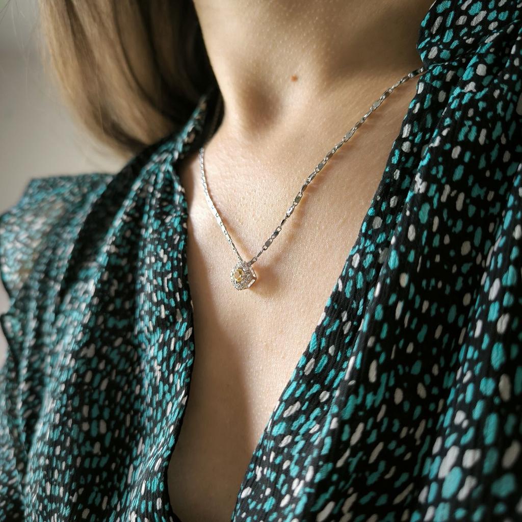 Silver Pendant with Citrine Nano 0.305ct (2190073)