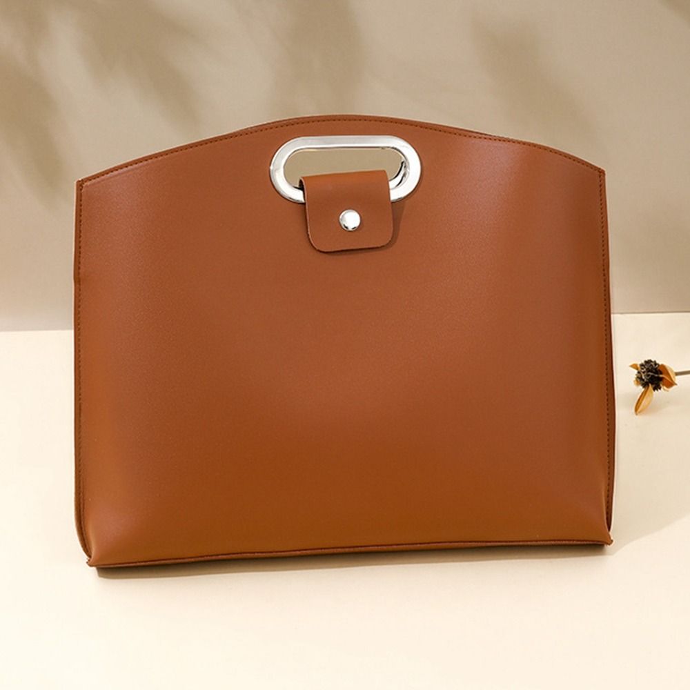 Solid Color Computer Bag Large Capacity File Bag Elegant Office Document Tote Bag  Office Worker