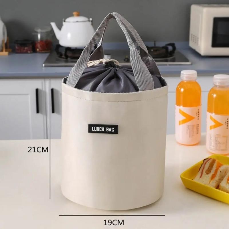 Portable Round Cooler Lunch Bag For Picnic Kids Student Women Travel Collapsible Thermal Insulated Waterproof Storage Bag