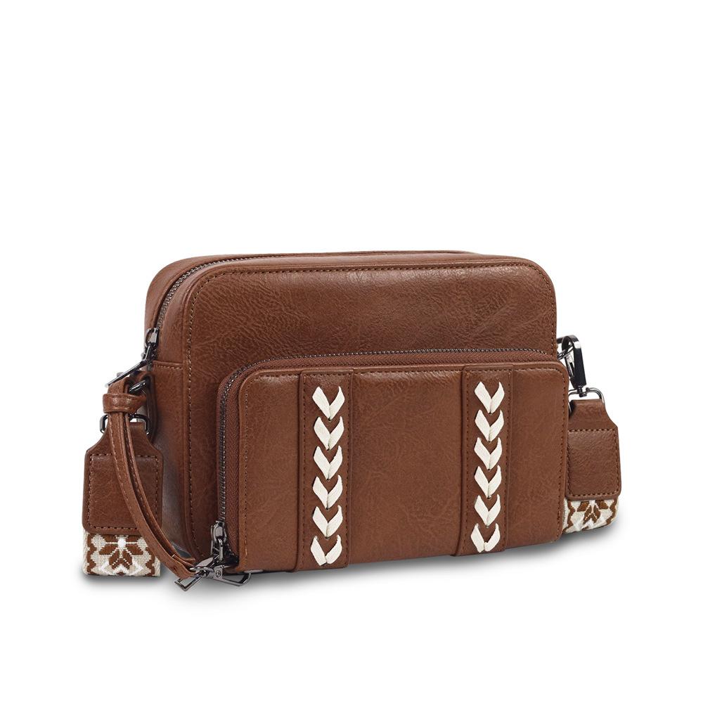 

Винтажная сумка через плечо, женская сумка-багет на одно плечо, женский кошелек на молнии, ПУ вместительная сумка-мессенджер для поездок на работу 17X27X14㎝ коричневый