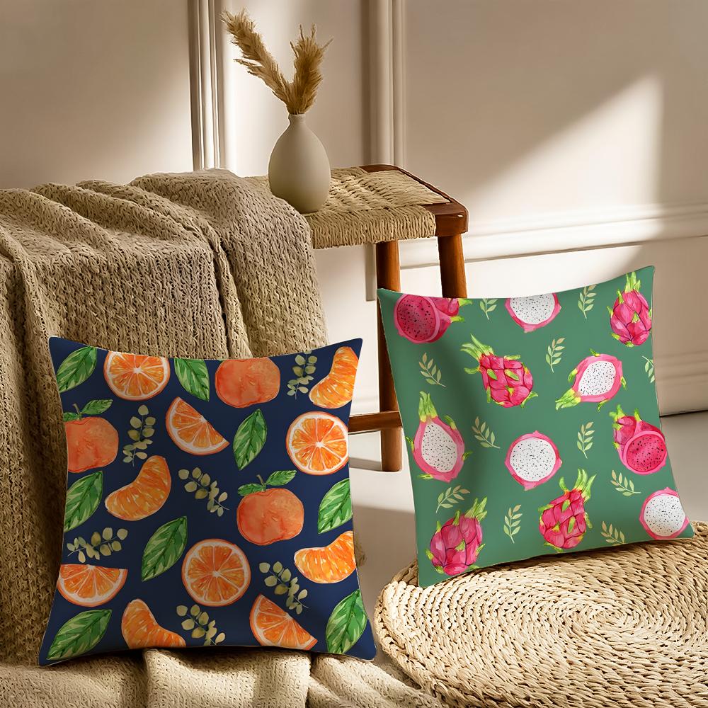 Fashionable Fruit Print Pattern Cushion Cover Pillowcase Anti-Dustmite Living Room Sofa Decor Cushion Room