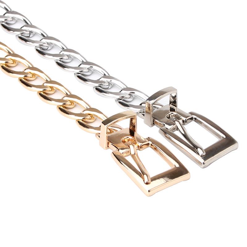 Damen Punk Stil Kette Metall Taillengürtel - Koreanisches Modeaccessoire für Kleider und Hosen