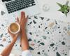 Protective Mat for Desk, Table, Top, Mosaic Terrazzo 100x50 cm