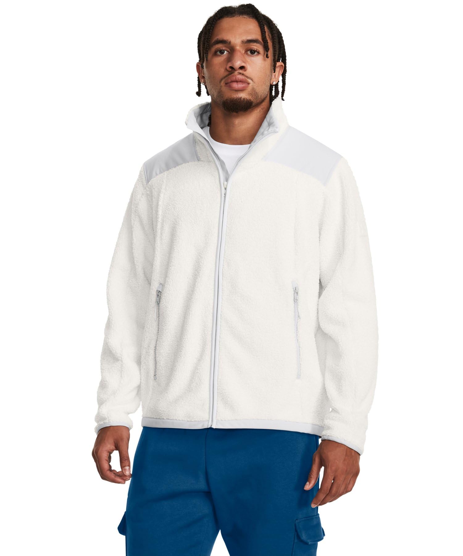 

Under Armour UA Mission Fleece White White Clay SM Men s Jacket, Clay,