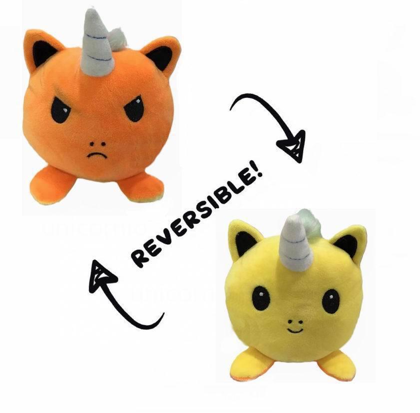Magical Reversible Unicorn Plush Doll Luxurious Soft Material With Feather Cotton Filling For Comfort