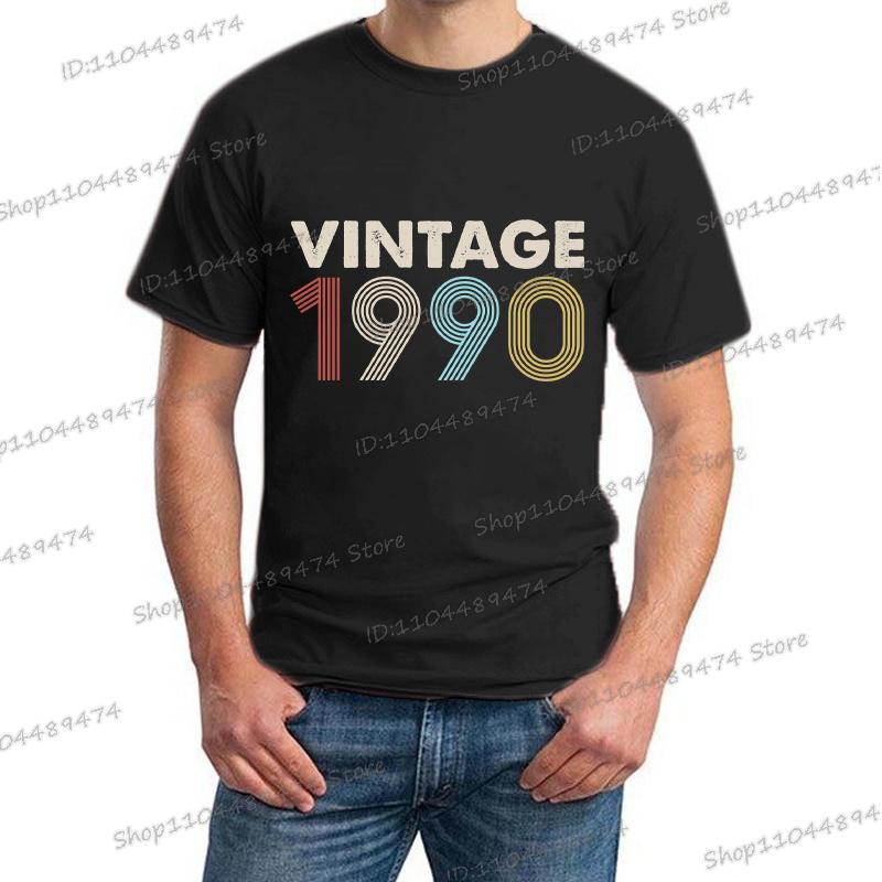 VINTAGE 1985 Printed T Shirt Men Birthday Years Letter Design Streetwear Fashion 1980 To 1994 Retro Short Sleeve T-shirts Man