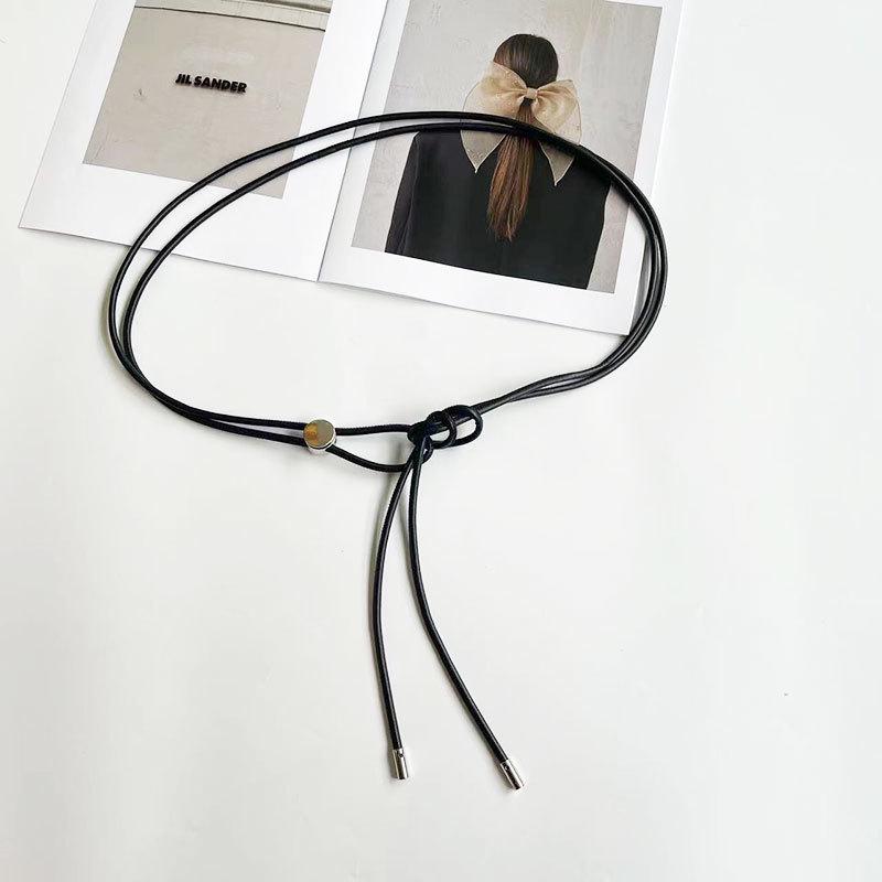 

Elegant Women s Spring-Summer Thin Buckle Waist Belt 130cm чёрный