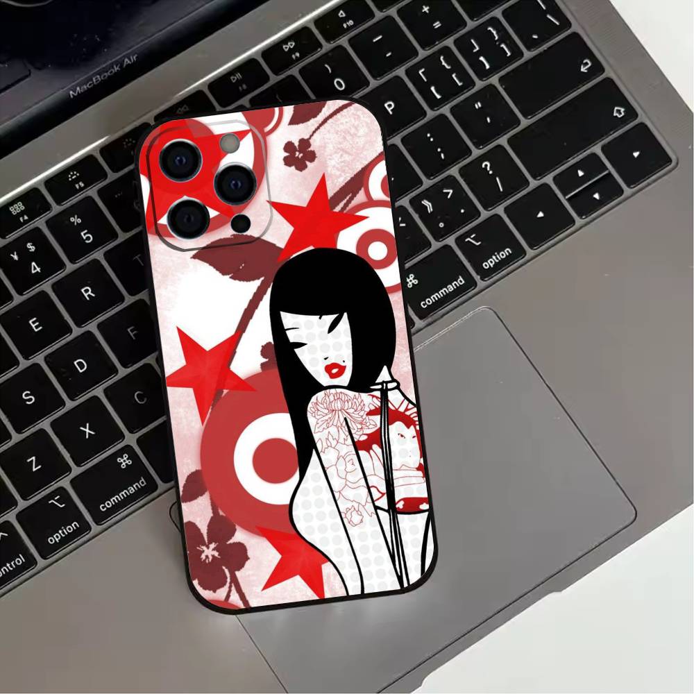 J-Japan T-okidokis Girl  Phone Case For iPhone 17,16,15,14,13,12,11 Plus,Pro Max,XS,Soft Silicone Black Cover