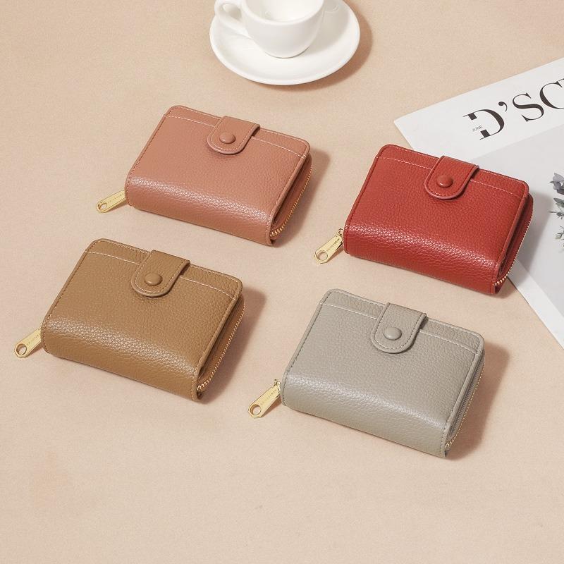 New Zipper Women Wallets Simple Buckle Coin Purses Large Capacity Card Holder Wallet Fashion Lychee Pattern Multi Card Wallet