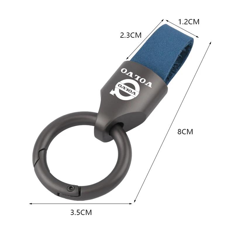 crbuk5 Luxury Leather Metal Key Chain Fashion Keychain Key Ring For Volvo XC90 V90 V60 XC60 V40 S80 S60 S90 C40 XC40 V70 XC70 C30 C70