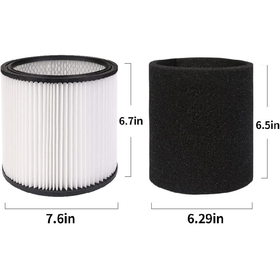 90304 Replacement HEPA Cartridge Filters with Lid, Compatible with Shop-Vac Shop Vac 90304, 90350, 90333, 903-04-00, 9030400, 90585 5 Gallon and