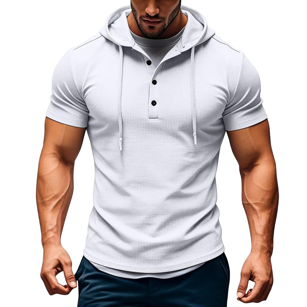 Men's Button-Down Collar Short Sleeve Tops Men's Casual Fashion Short Sleeve Tops
