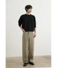WHOLOVESART Structure Wide Cotton Chino Pants Sand Khaki