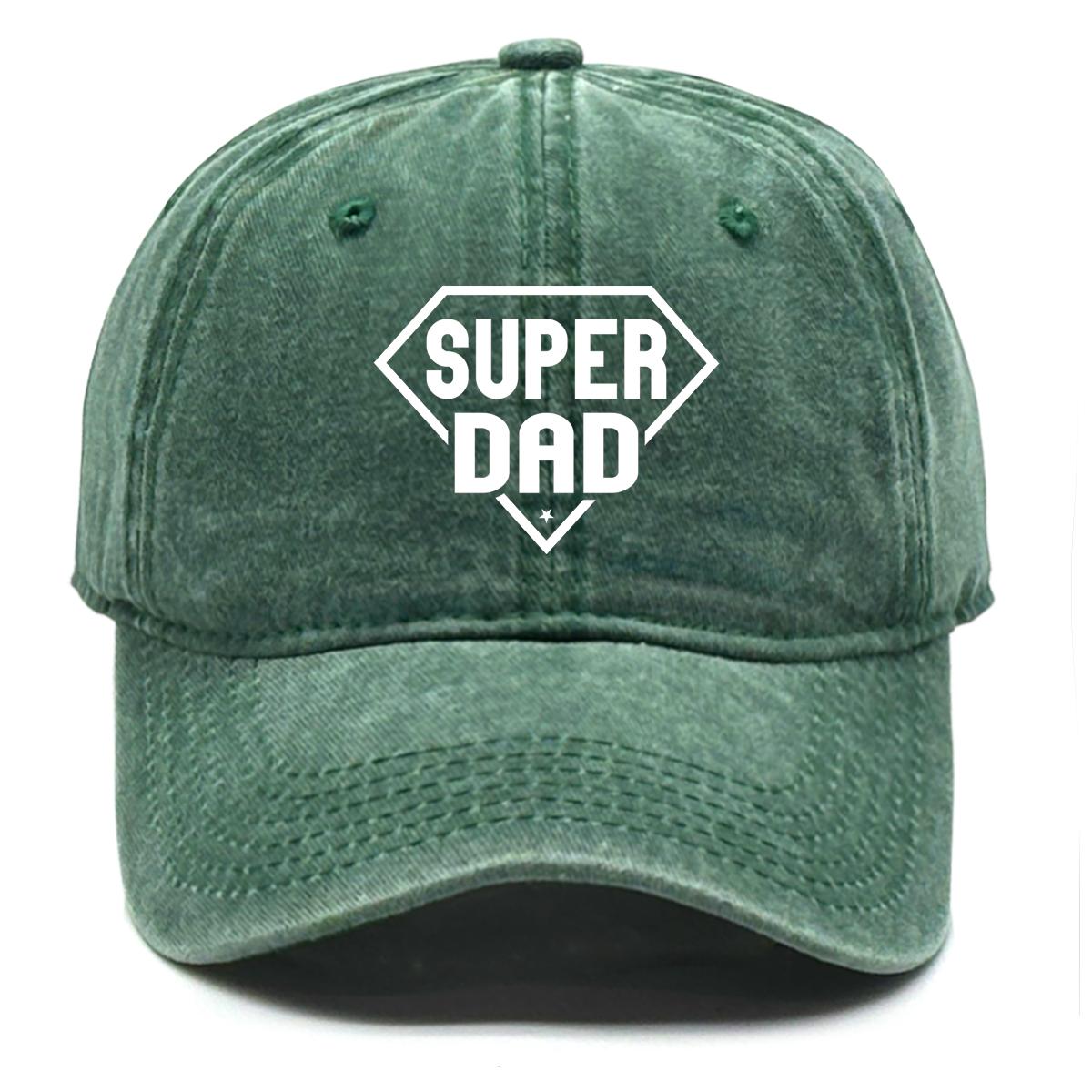 

SUPER DAD Print Snapback Sun Hat, Father s Day Woman s Cap Trendy All-season Solid Color Sun Protective Adjustable Baseball Hat as the picture зелёный
