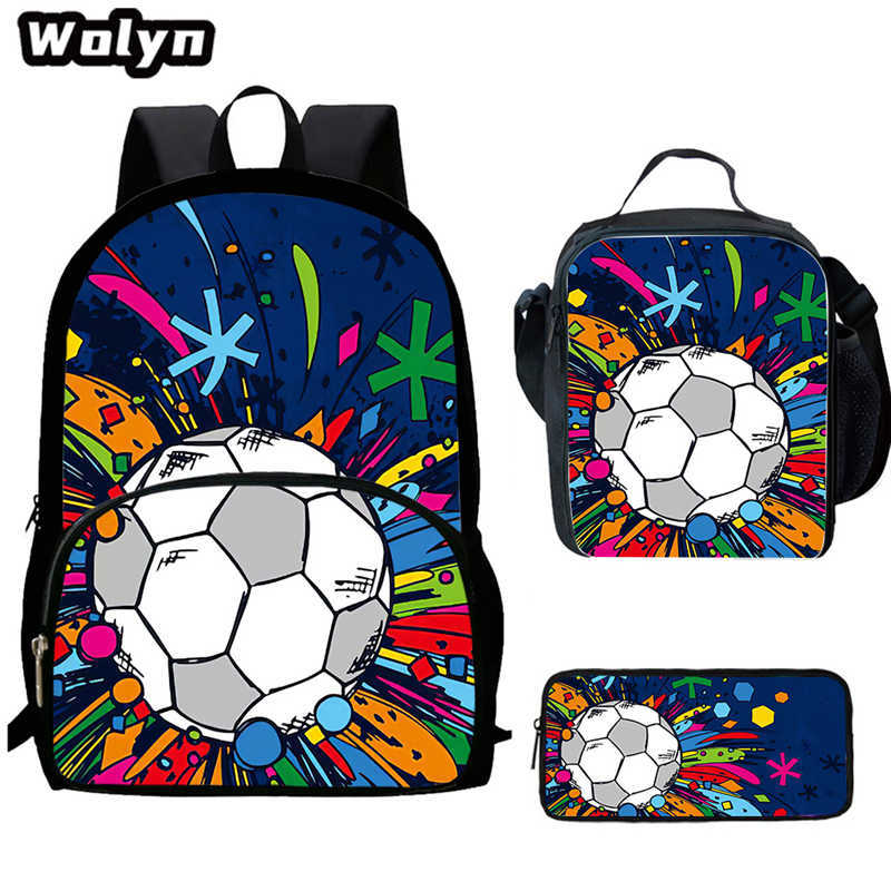 Football School Bag High Definition Waterproof Printing Multi-Functional Load Reduction Ridge Backpack