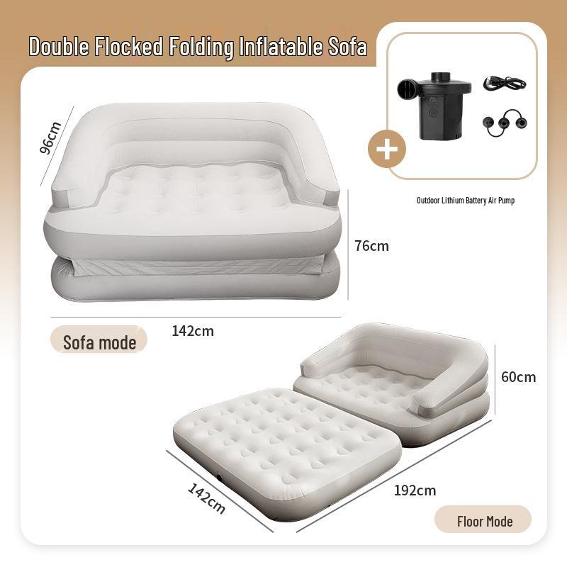 Thick Flocking Inflatable 2-in-1 Sofa Recliner: Sit & Lie Tent Sofa