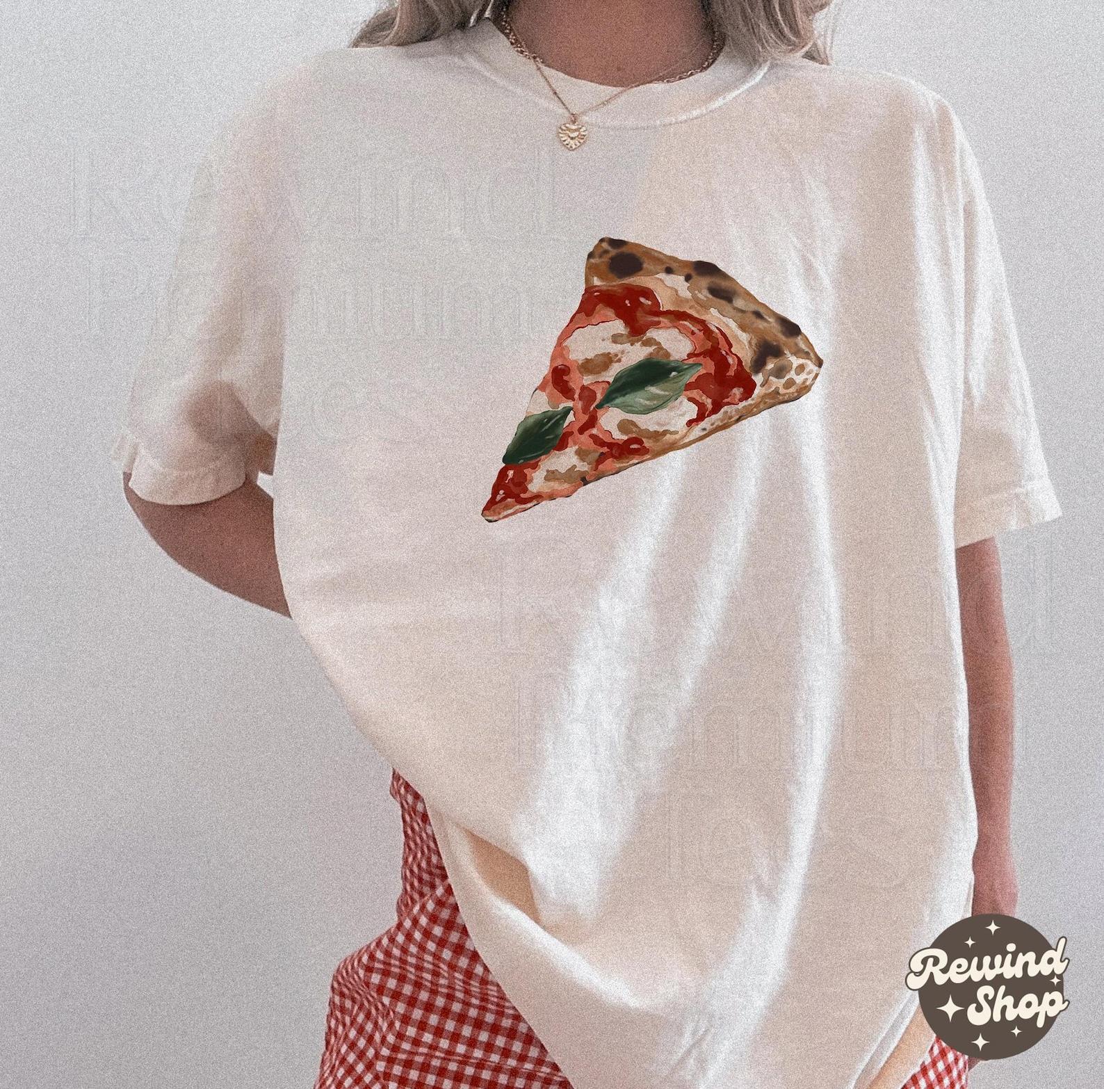 Retro Pizza Slice Comfort Colors TShirt - Cute Margherita Pizza Graphic Tee - Italian Tshirts L