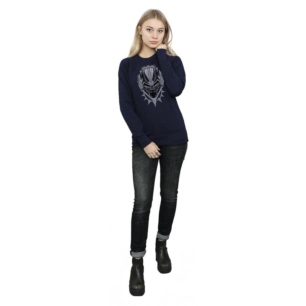 Marvel Womens/Ladies Black Panther Head Sweatshirt