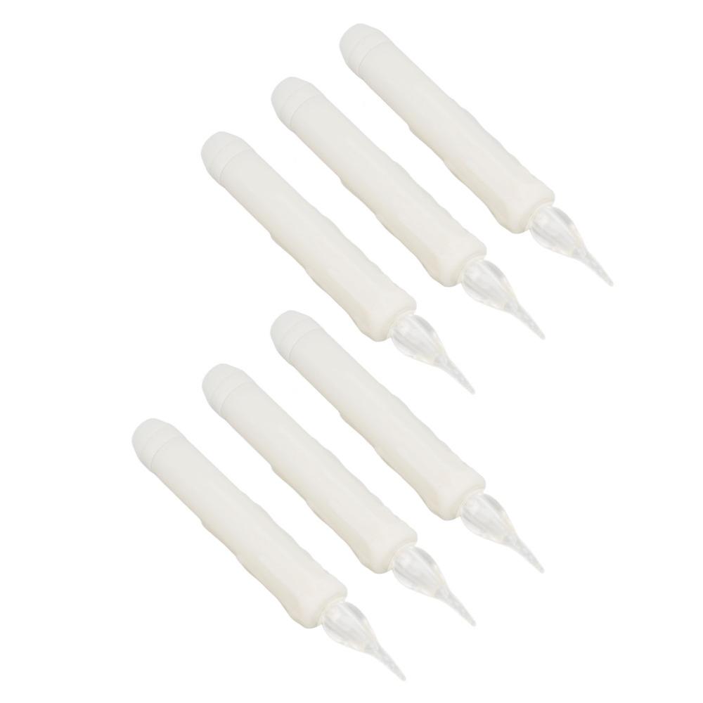 6 Pcs Reusable LED Taper Candles Smokeless Candle Lights Elegant Taper Candles  Wedding Centerpieces
