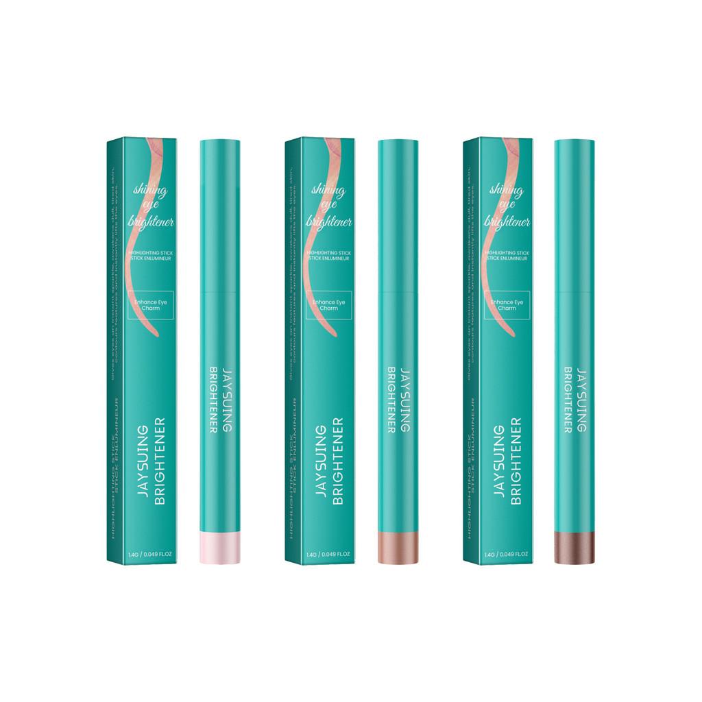 Jaysuing Waterproof Long Lasting Easy To Apply Shimmer Eyeshadow Stick In Pink Rose Gold And Gray Brown Shades