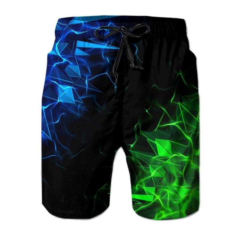 Summer Men's Lightweight Breathable 3D Printed Beach Shorts Summer Casual Swimwear for Outdoor Activities