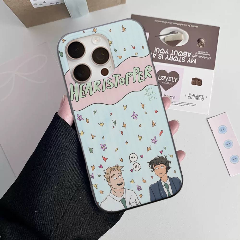 New Heartstopper Anime Stripe Corrugated Shockprof Phone Case For IPhone 17 16 15 14 13 12 11 Pro Max Plus Pro Cover