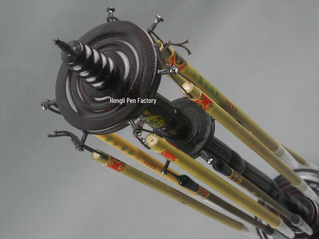 Wooden Rotating Double Ring Pen Holder with 12 Slots – Perfect for Gifting & Personal Use Calligraphy Brush Stand