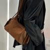 New Ladies leather multi pocket practical diagal cross bags women's suede bag fashiable designer style trendy shoulder bag