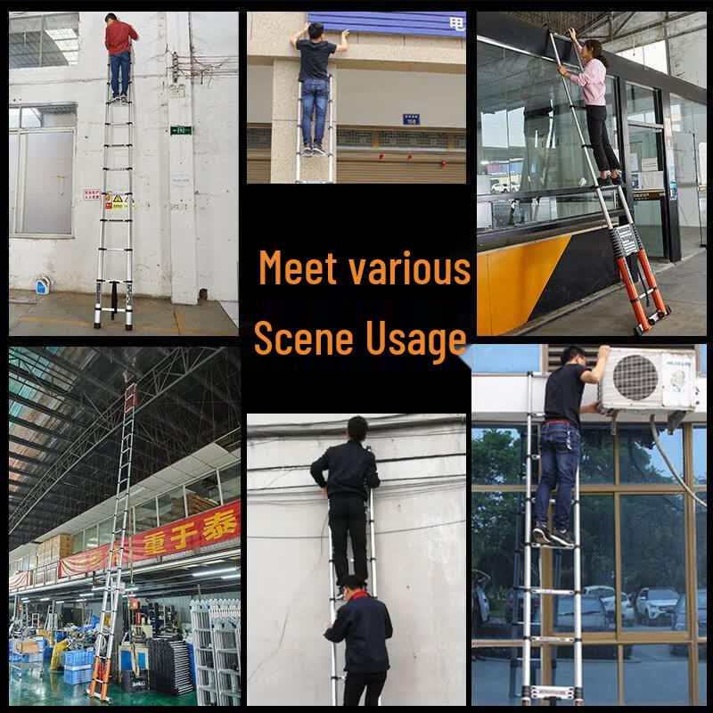JINGGENG Retractable Heavy-Duty Aluminum Alloy Extension Ladder