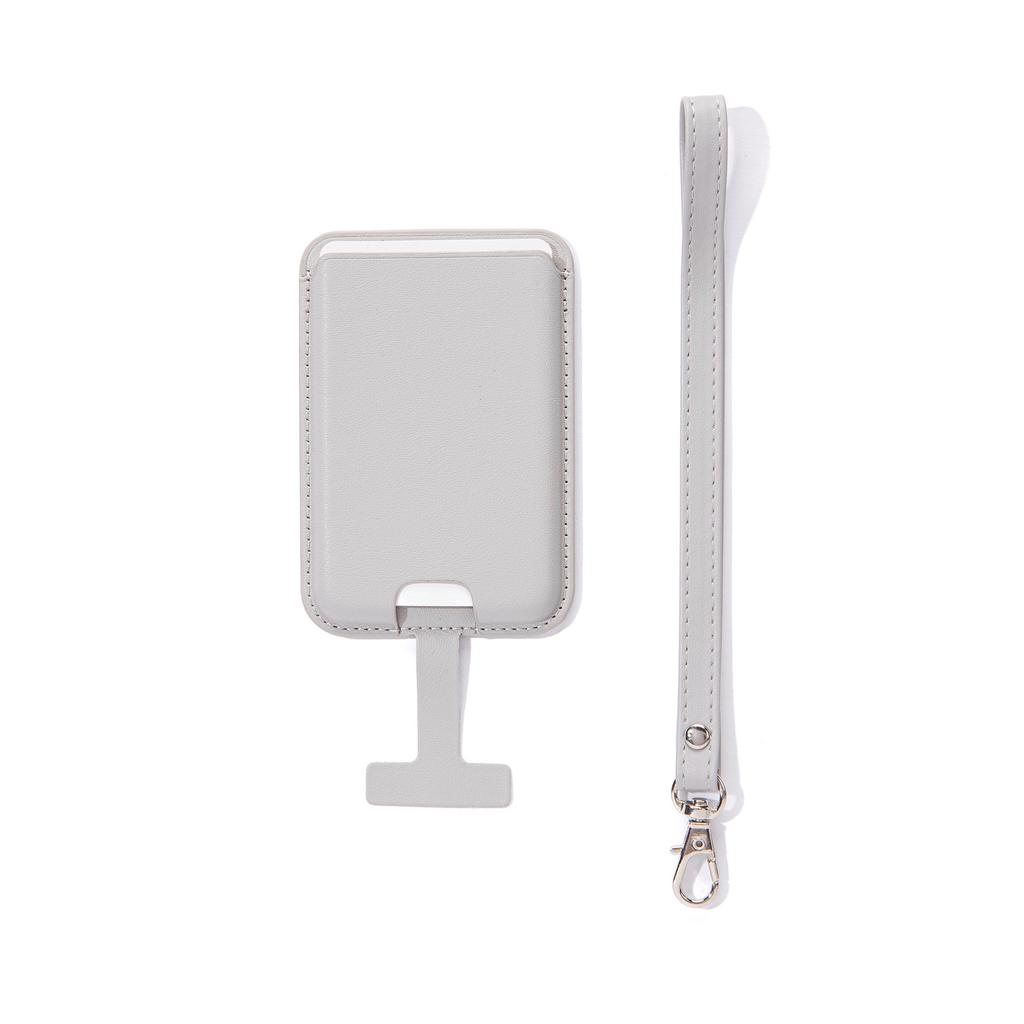 Universal Magsafe Apple Mobile Phone Case with Magnetic Card Bag, ID Leather Case, Lanyard, Wristband, Anti-lost Card Case.