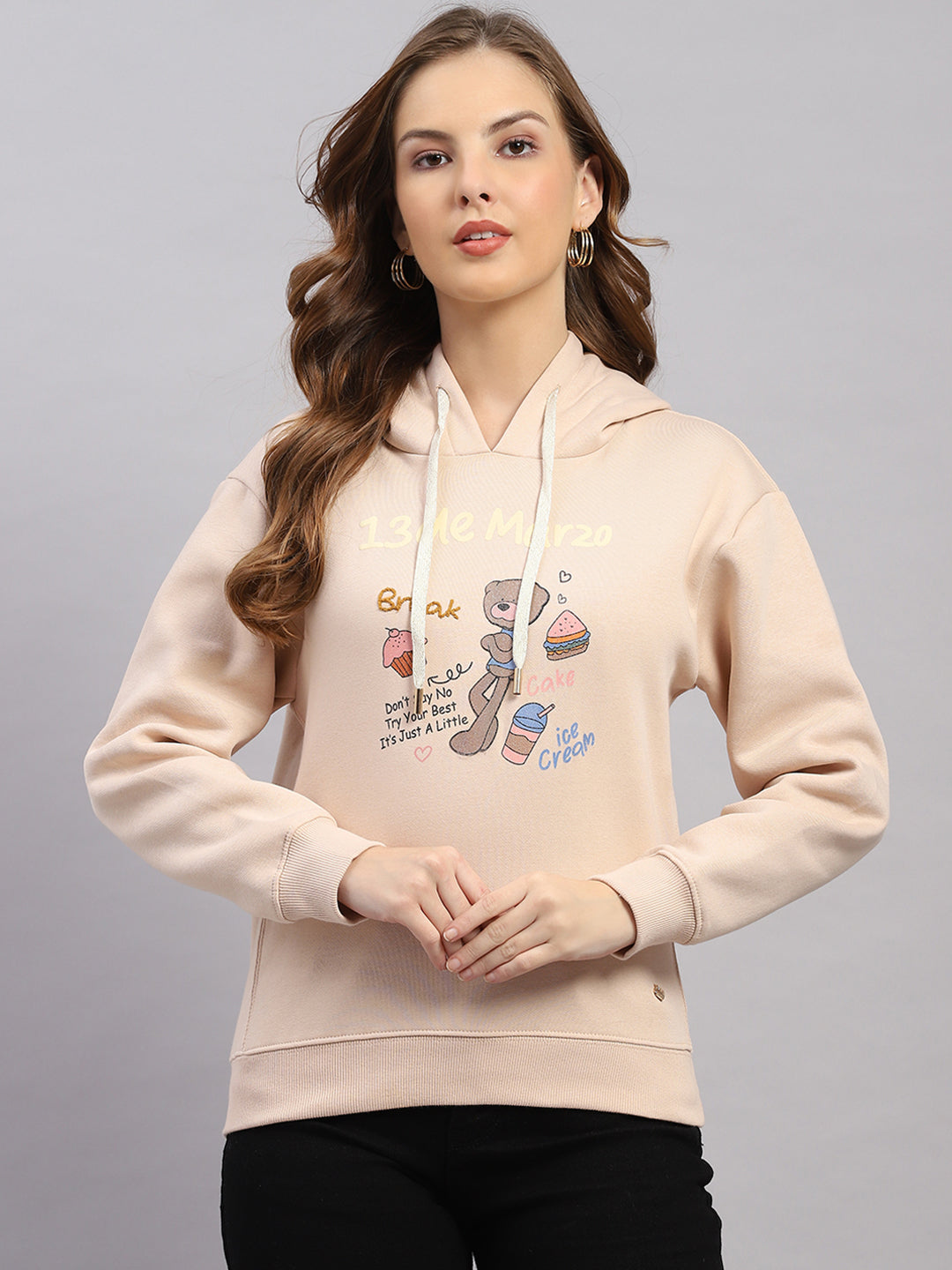 Monte Carlo Women Regular Fit Beige Sweatshirt S бежевый