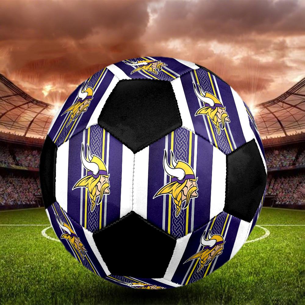 Minnesota Vikings Soccer Ball Colorful All Ages Machine Stitched PVC Competition Ready Durable High-Bounce.SIZE5