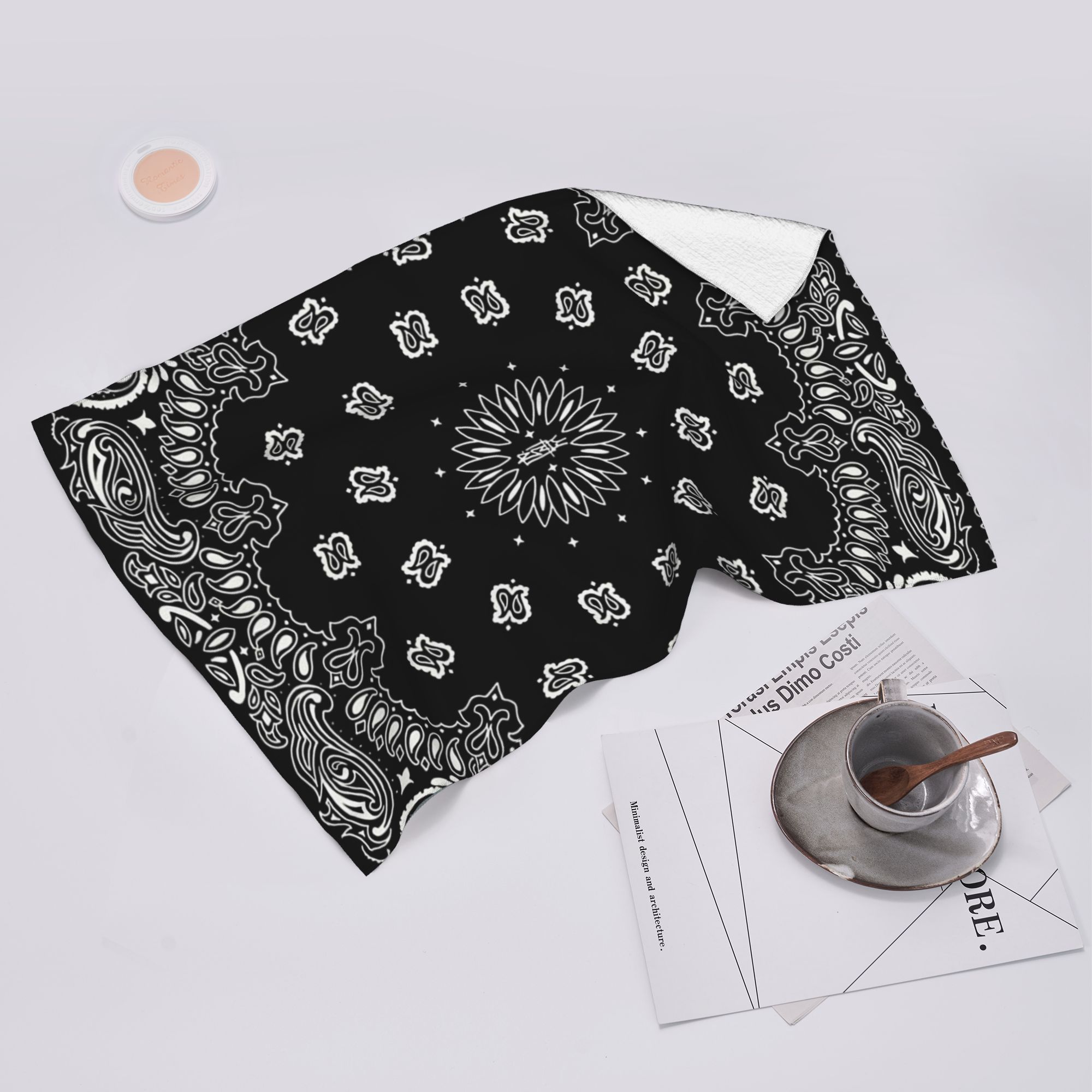Lang Pattong White Bandana Soft Face Towel Quick Dry Pool Bath Cotton Towels Absorbent