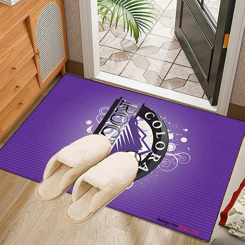 Rockies Baseball Rug Office Carpet Non-Slip Mat, Chair Rug Floor Covering for Gaming, Bedroom, Living Room , Home Decor Christmas Gift