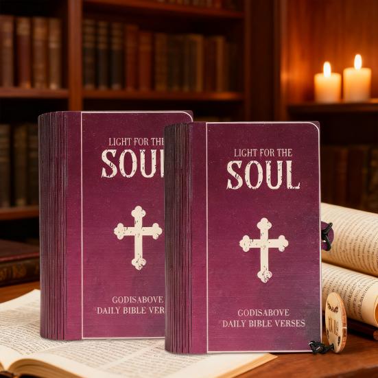 Bible Verses Box Set Daily Encouragement Cards with Wooden Storage Box Devotional Christian Scripture