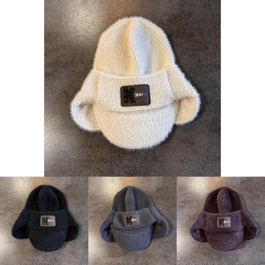 Mens Warm Fleece Beanie With Alphabet Embroidery And High Top Style For Winter Fashion